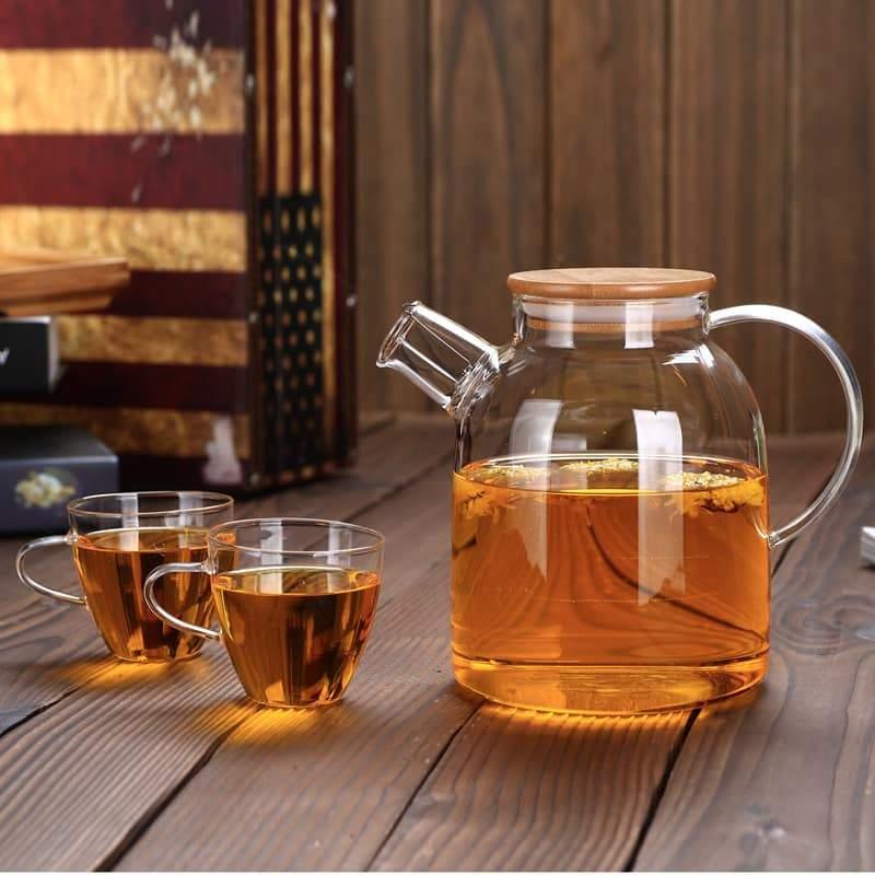 Thermo Glass Teapot 54 Fl Oz | High temperature and shock resistant - PRHOMZ