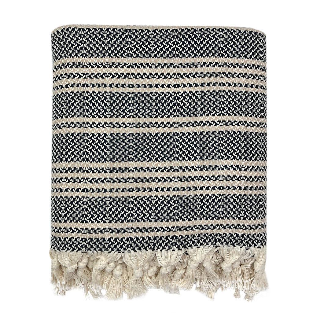 Woven Stripe Turkish Throw - PRHOMZ