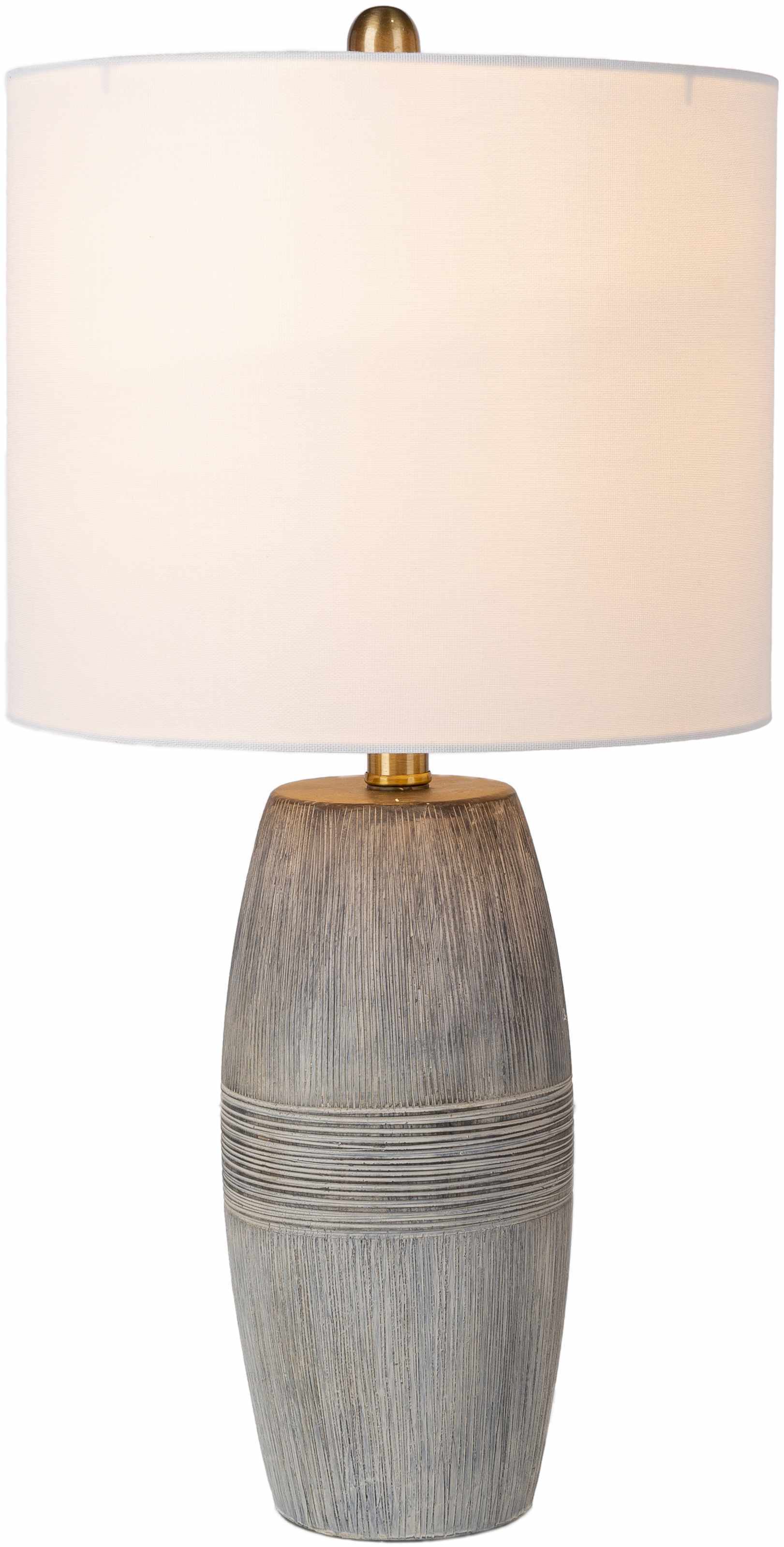 Mabayo Ribbed White Ceramic Table Lamp-3