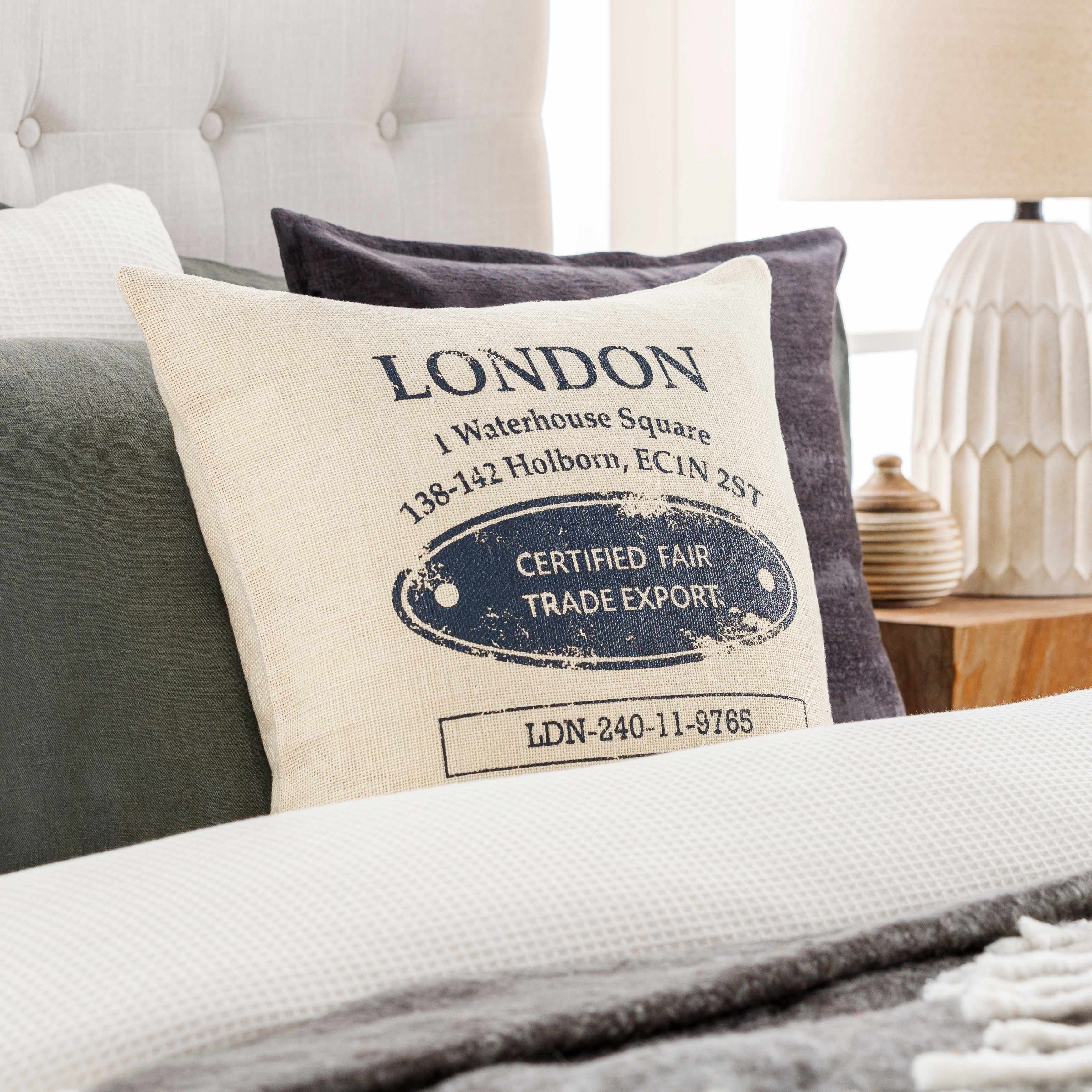 London Jute Throw Pillow - Clearance-0