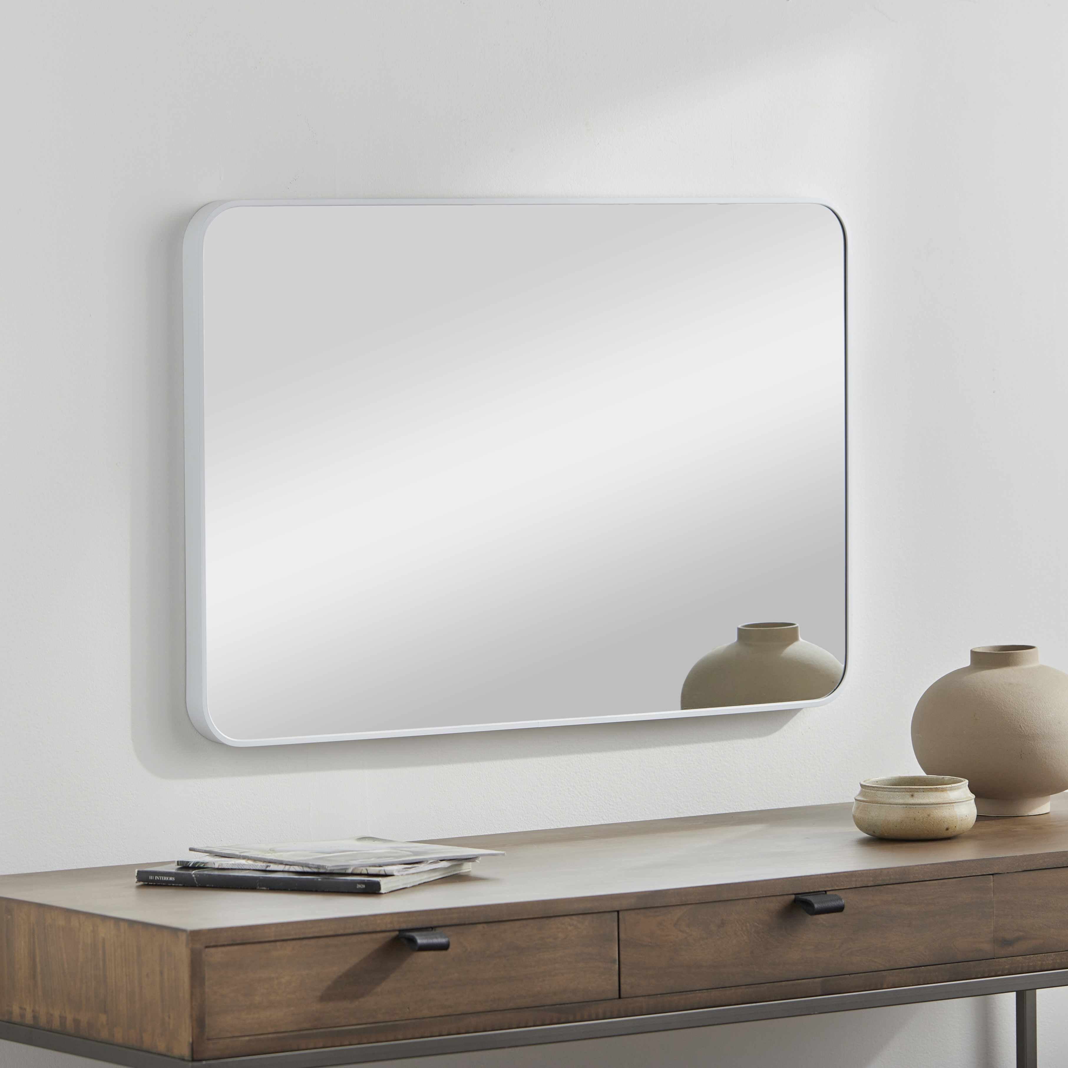 Sustinente White Carved Mirror-0