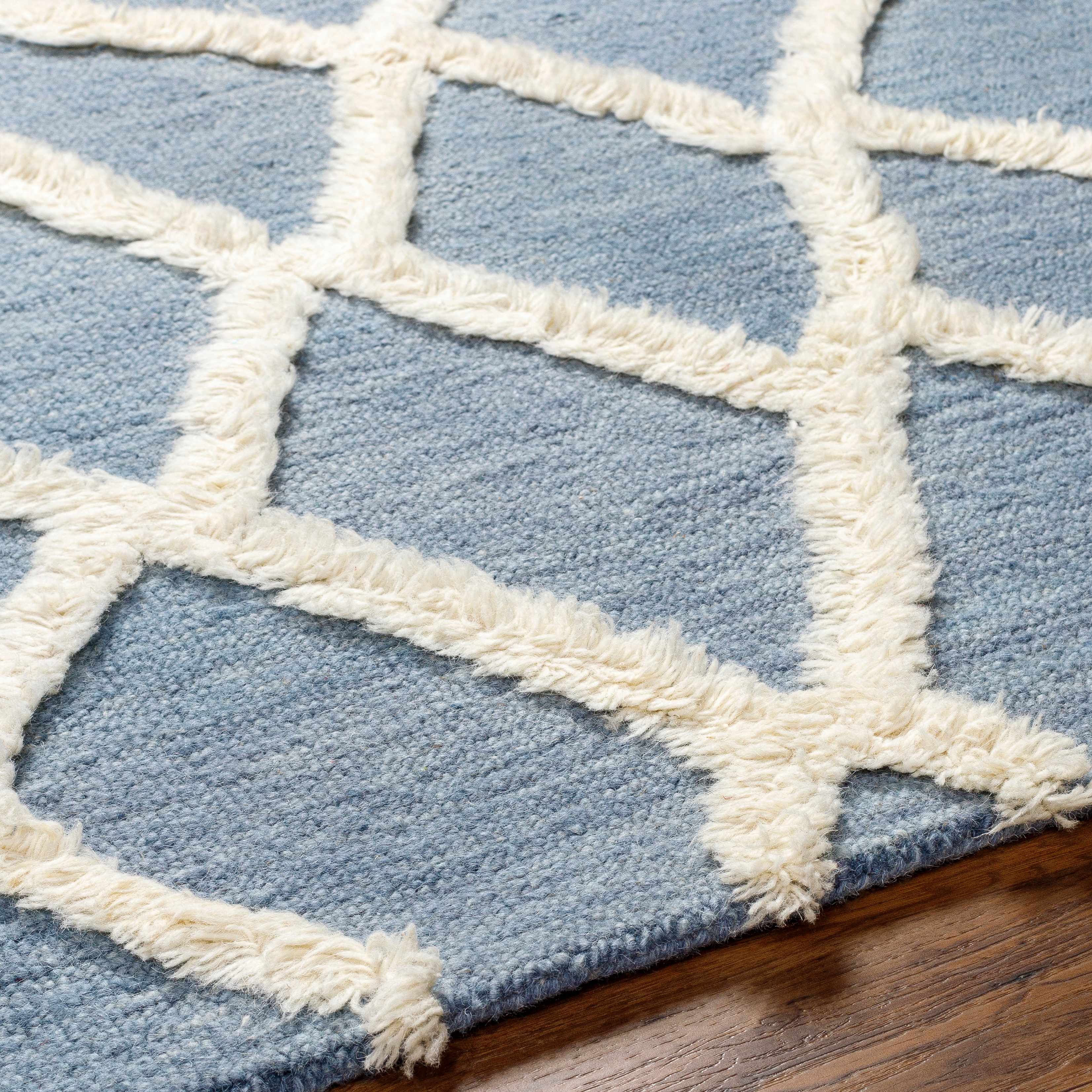 Adica Blue Wool Area Rug - Clearance-3