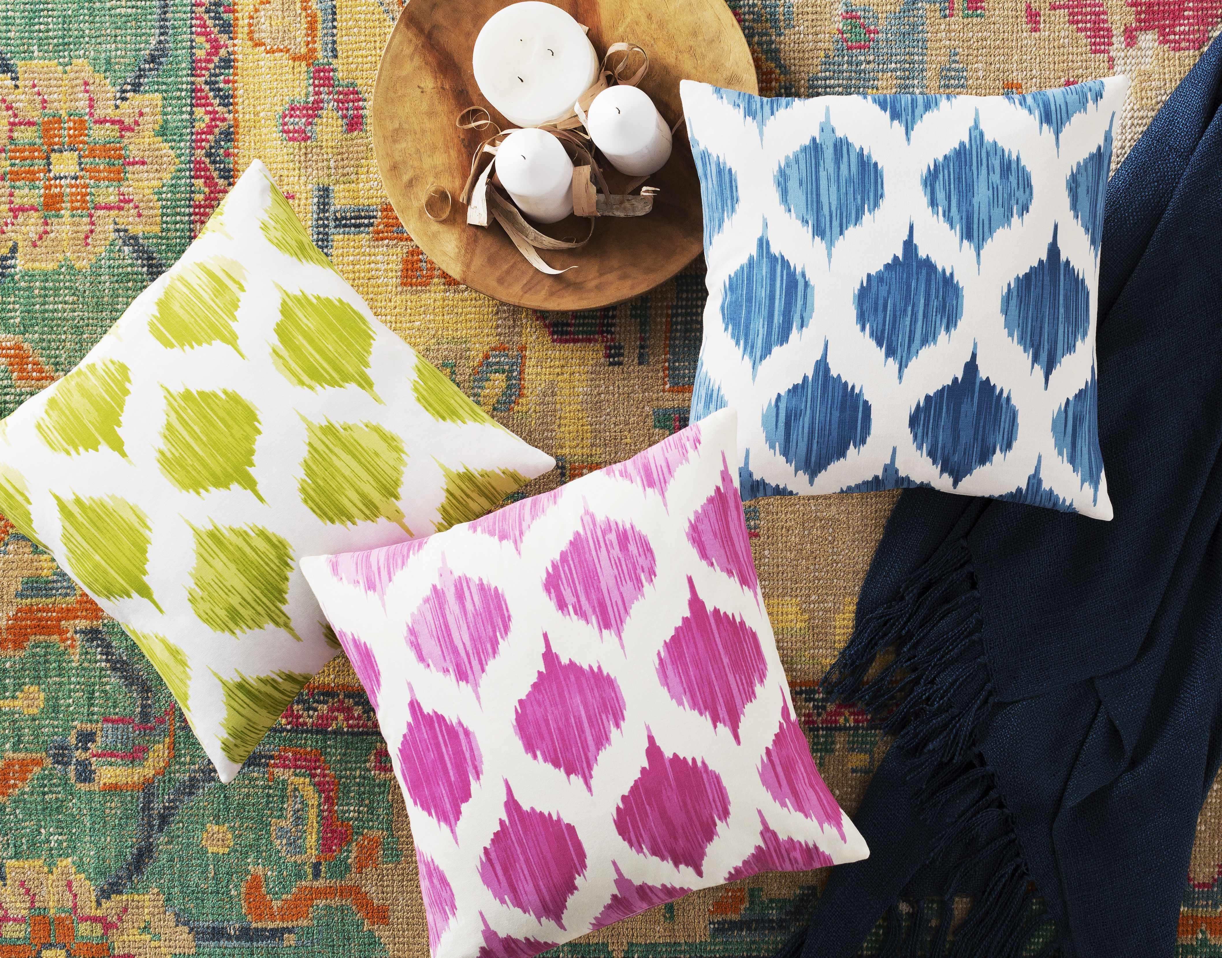 Bryant Blue Ikat Throw Pillow - Clearance - PRHOMZ