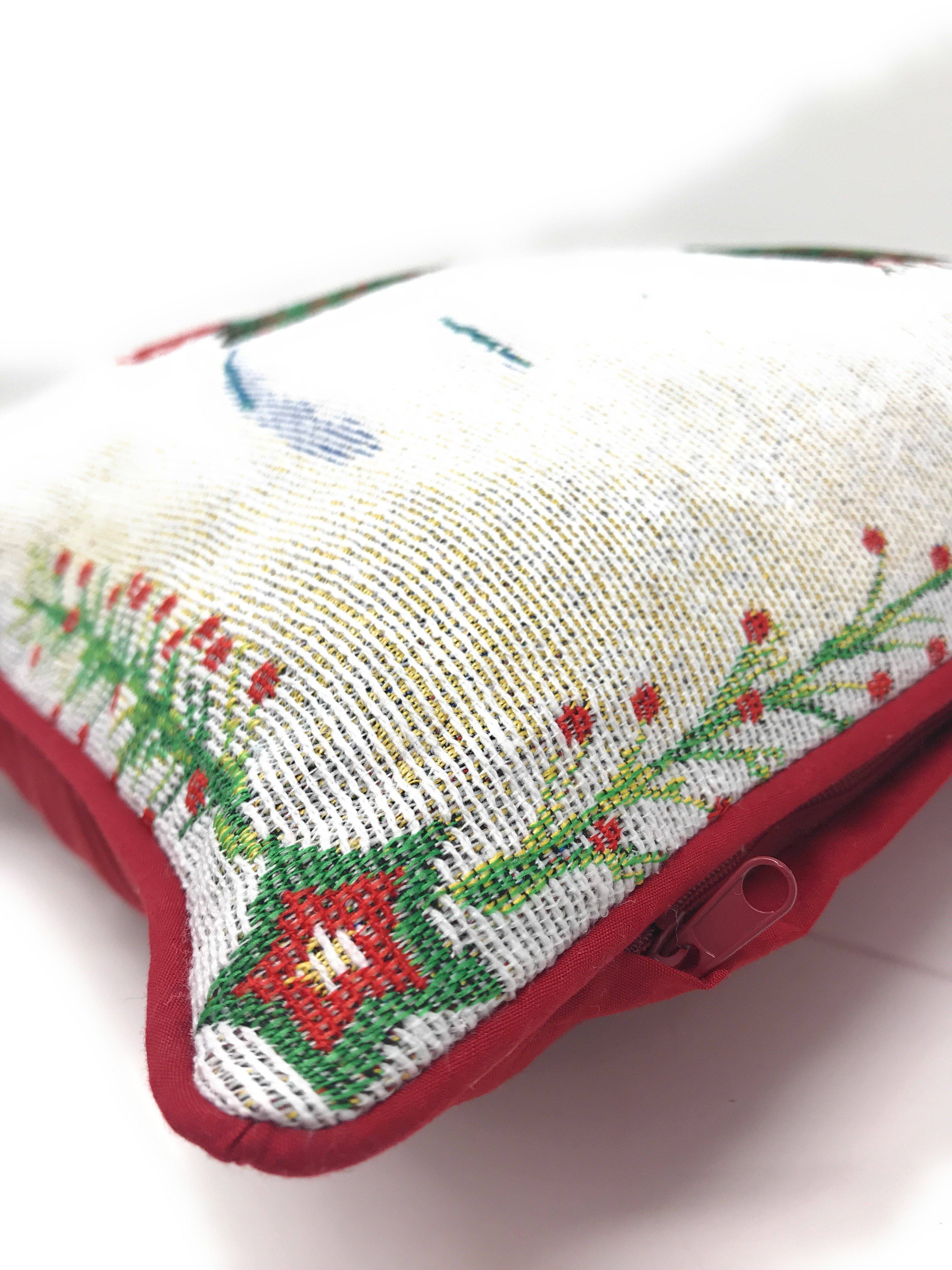 DaDa Bedding Set of 8 Pieces Magical Snowman Holiday Table Tapestry - 4 Placemats, 2 Table Runners, 2 Throw Pillow Covers (9733)