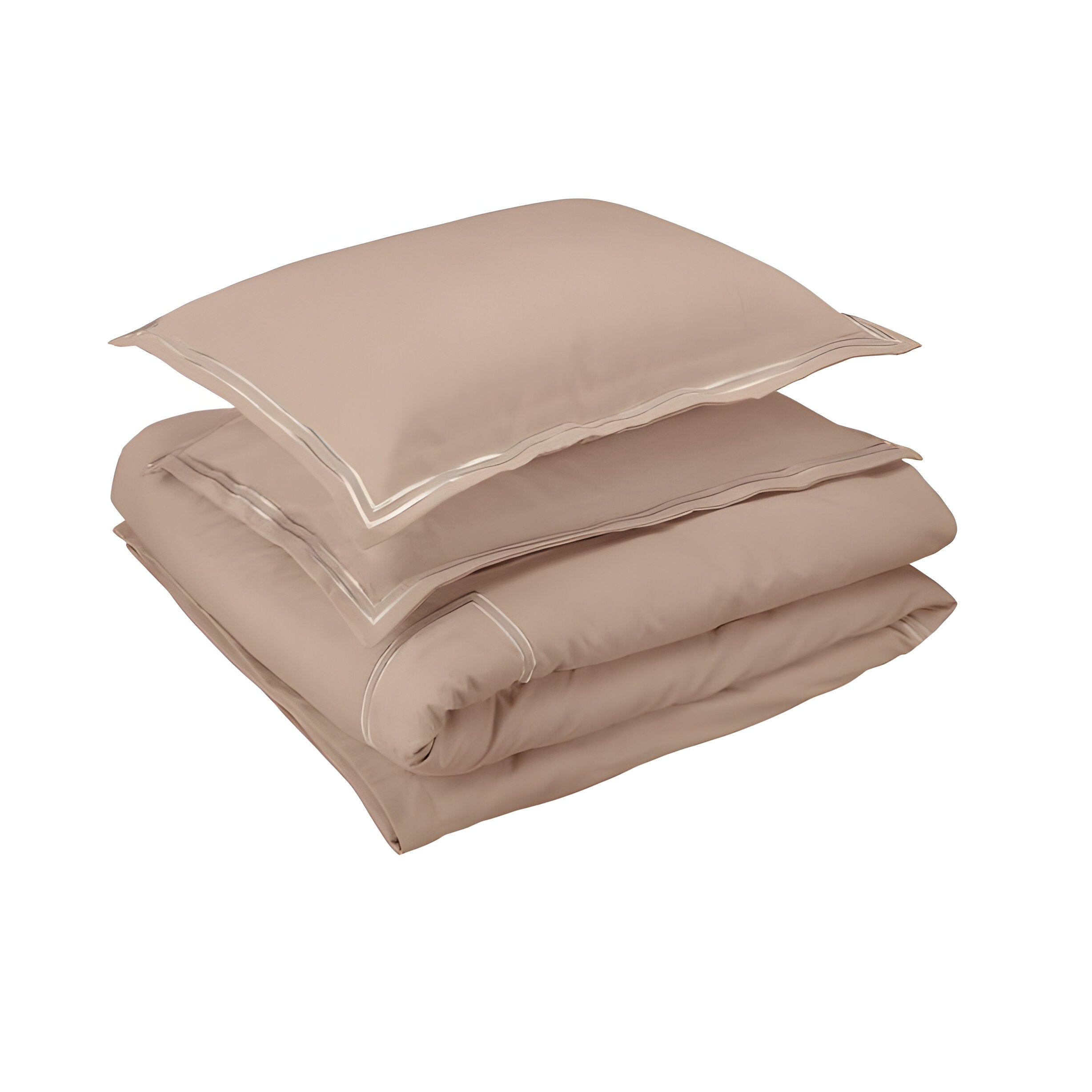 400TC Cotton Luxurious Double Embroidery Sateen Solid Duvet Cover Set