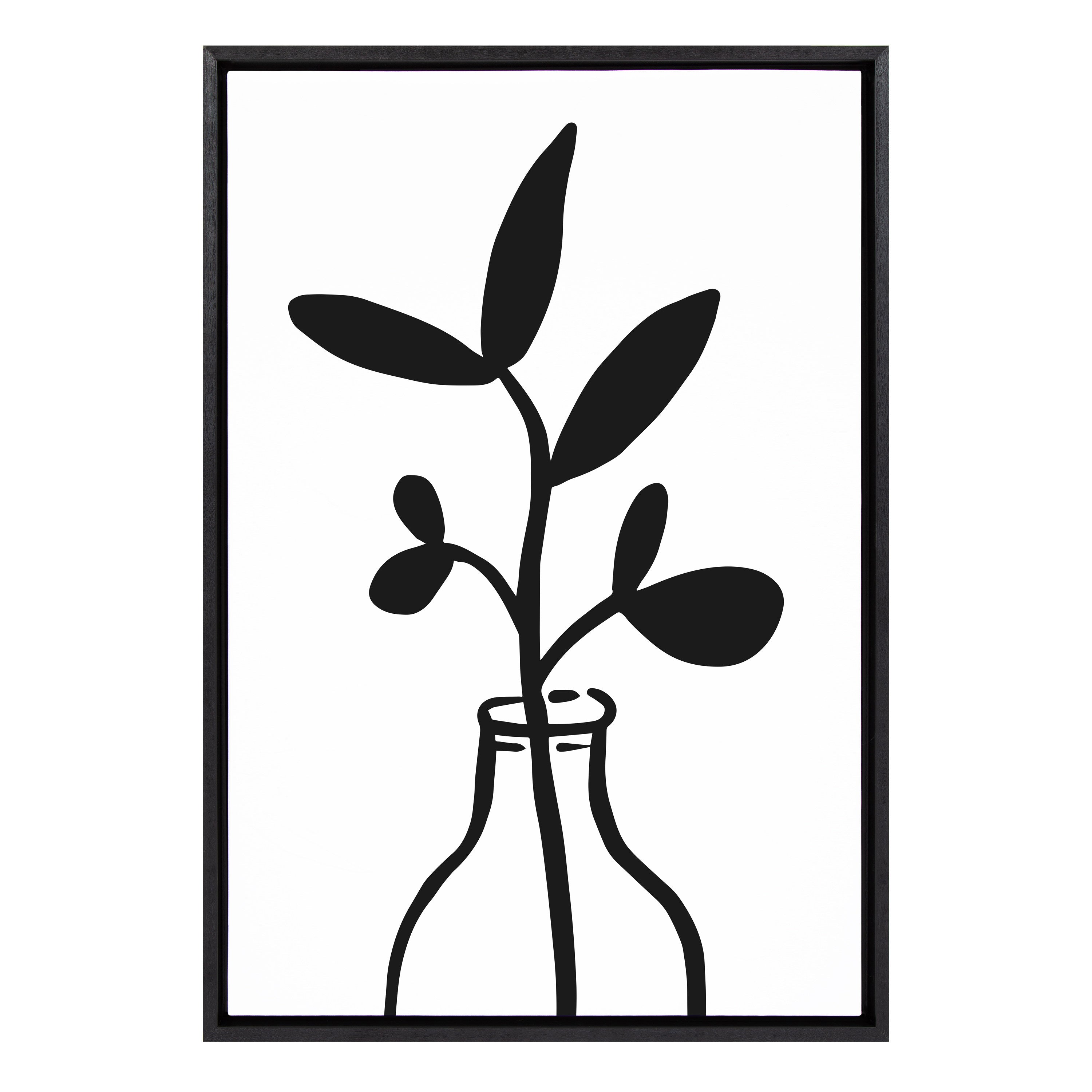 Sylvie Modern Botanical Vase 3 Framed Canvas by The Creative Bunch Studio