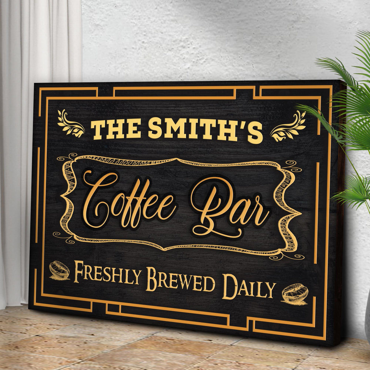 Coffee Bar Freshly Brewed Daily Sign