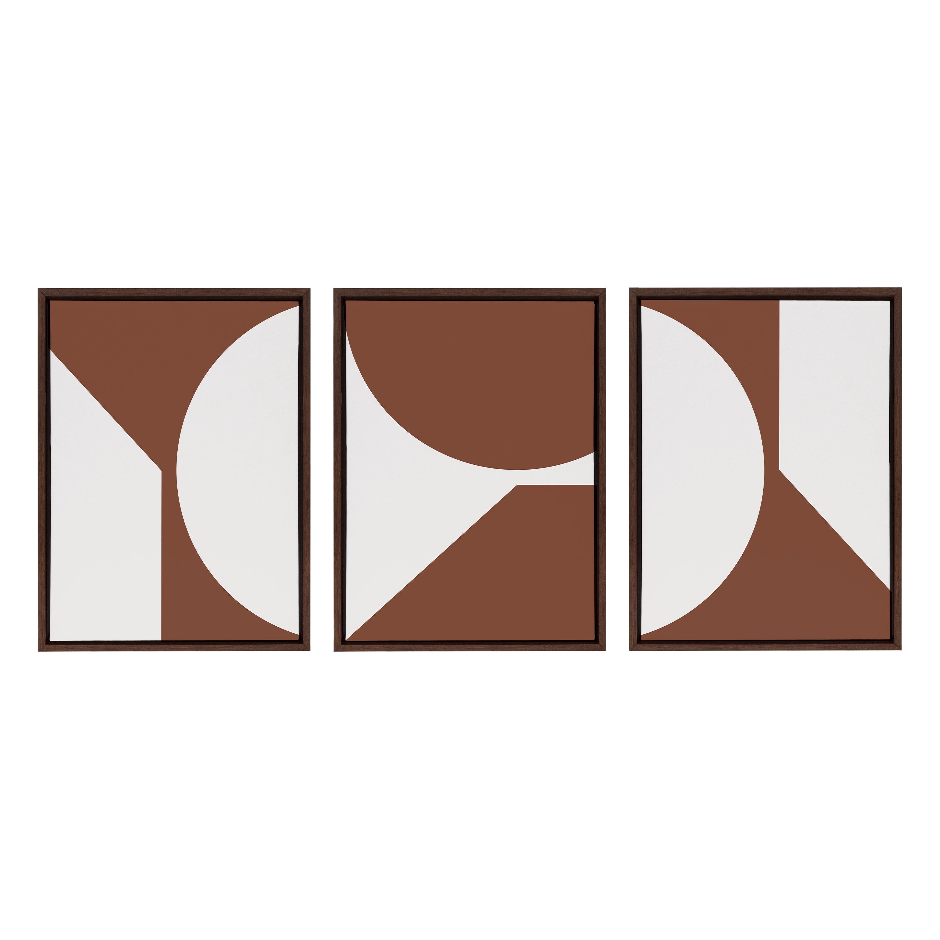 Sylvie Minimal Max Mod Set Brown Framed Canvas by The Creative Bunch Studio