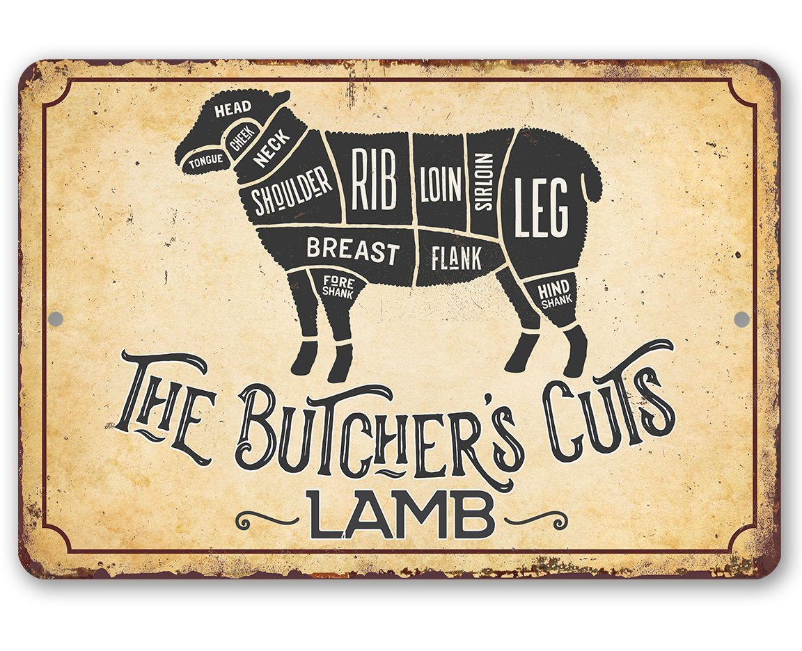 The Butcher's Cut LAMB - Metal Sign