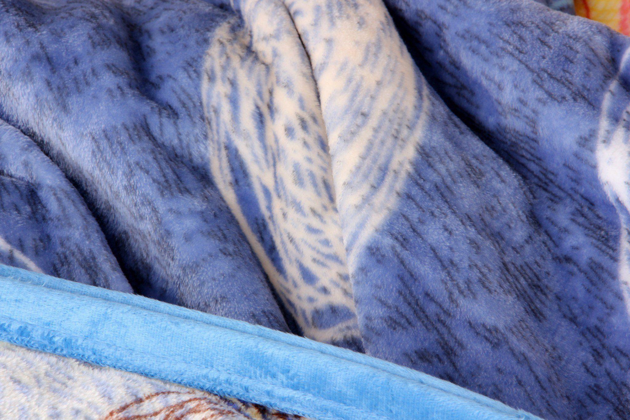 DaDa Bedding Swirly Navy Blue Lagoon Abstract Mink Flannel Fleece Throw Blanket (XY9897)