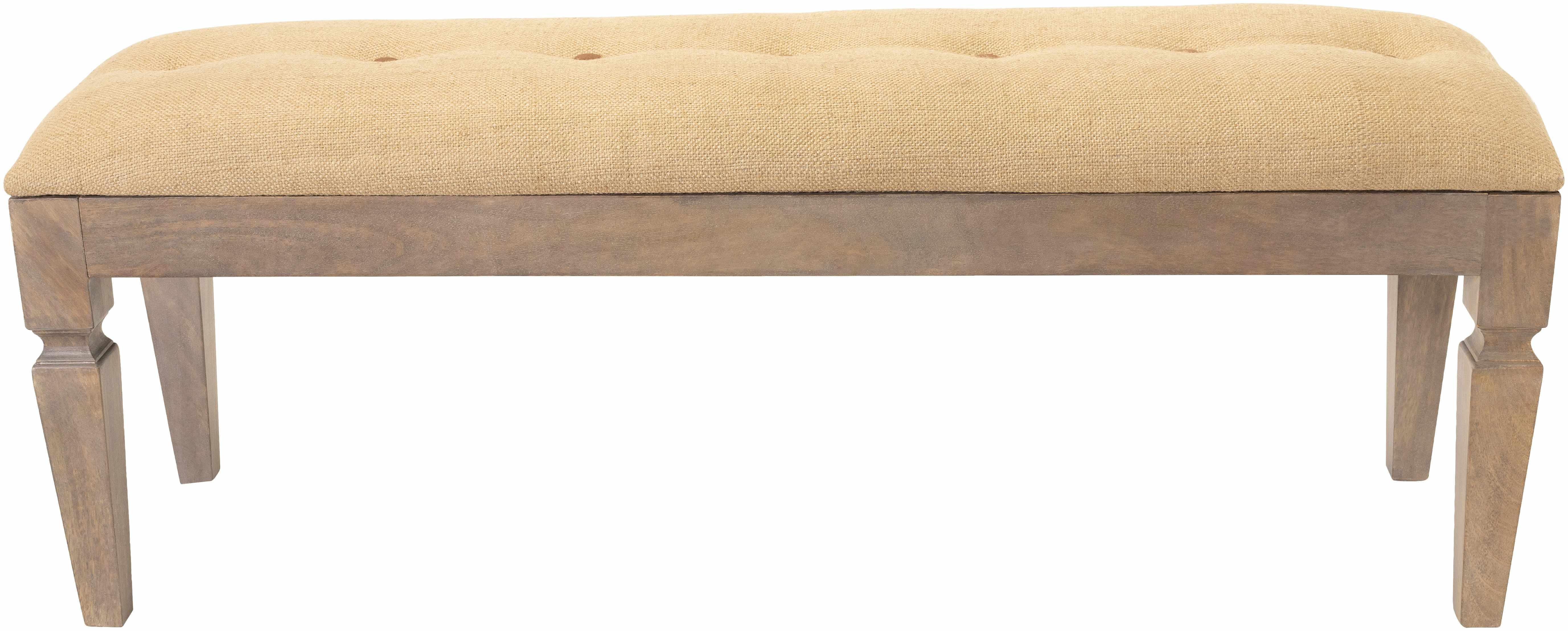 Tigum Beige Tufted Wooden Bench - PRHOMZ
