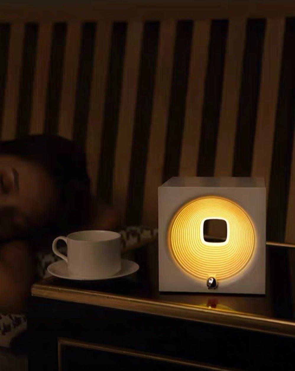 Time Machine Sleep Inducing Bedside Lamp with Speaker - Dimmable Sleep Aid Night Light - PRHOMZ