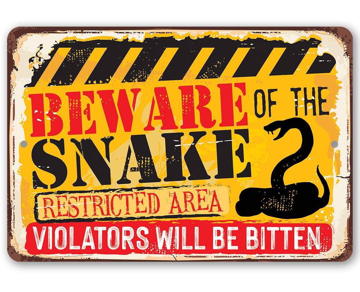 Beware Snake - Metal Sign