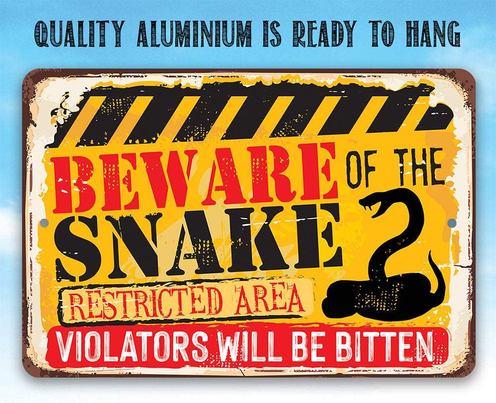 Beware Snake - Metal Sign