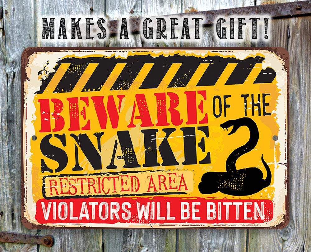 Beware Snake - Metal Sign