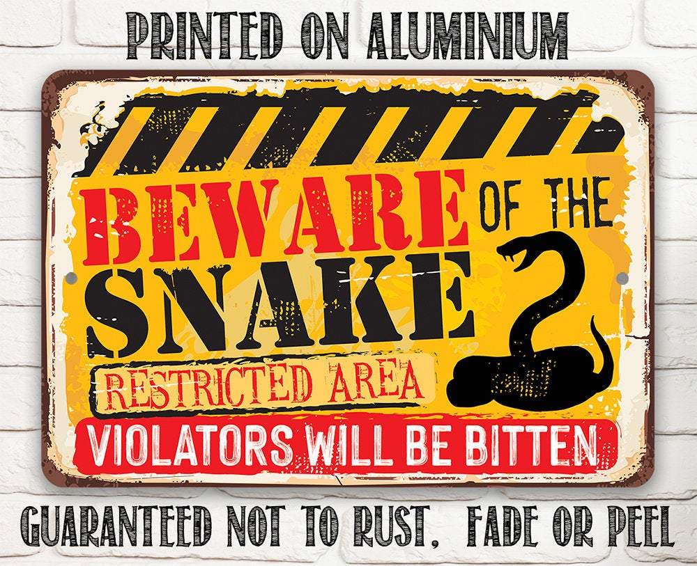 Beware Snake - Metal Sign