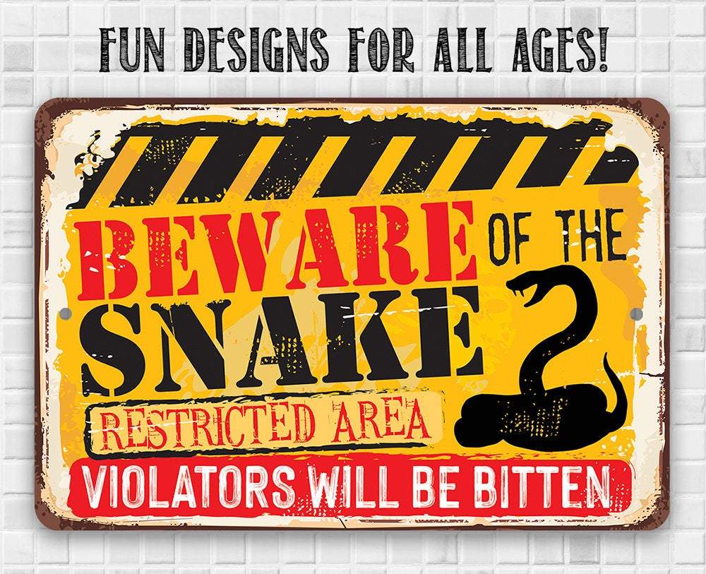 Beware Snake - Metal Sign