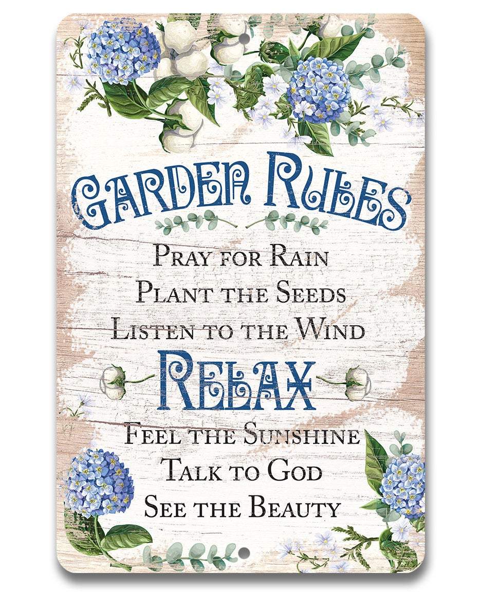 Garden Rules - Metal Sign