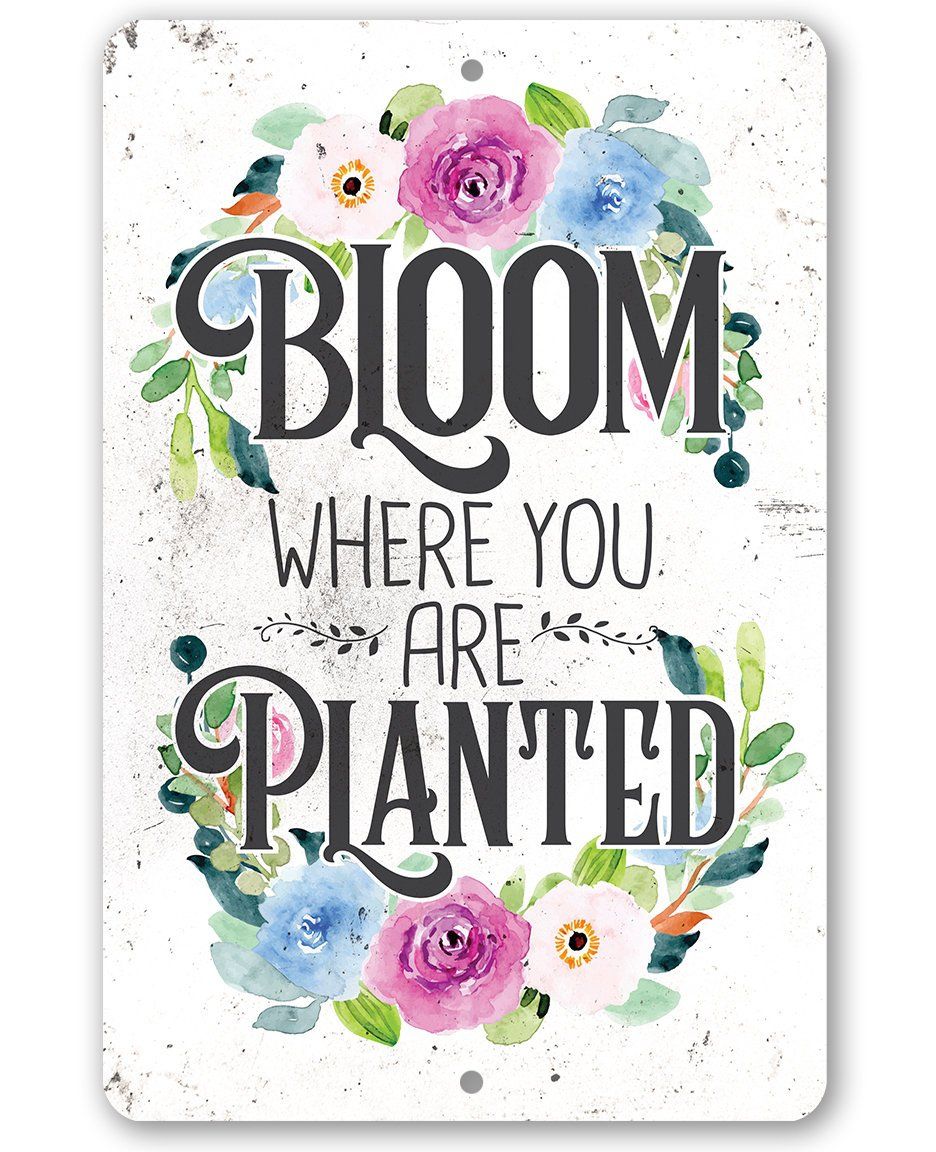 Bloom Where You Are Planted - Metal Sign