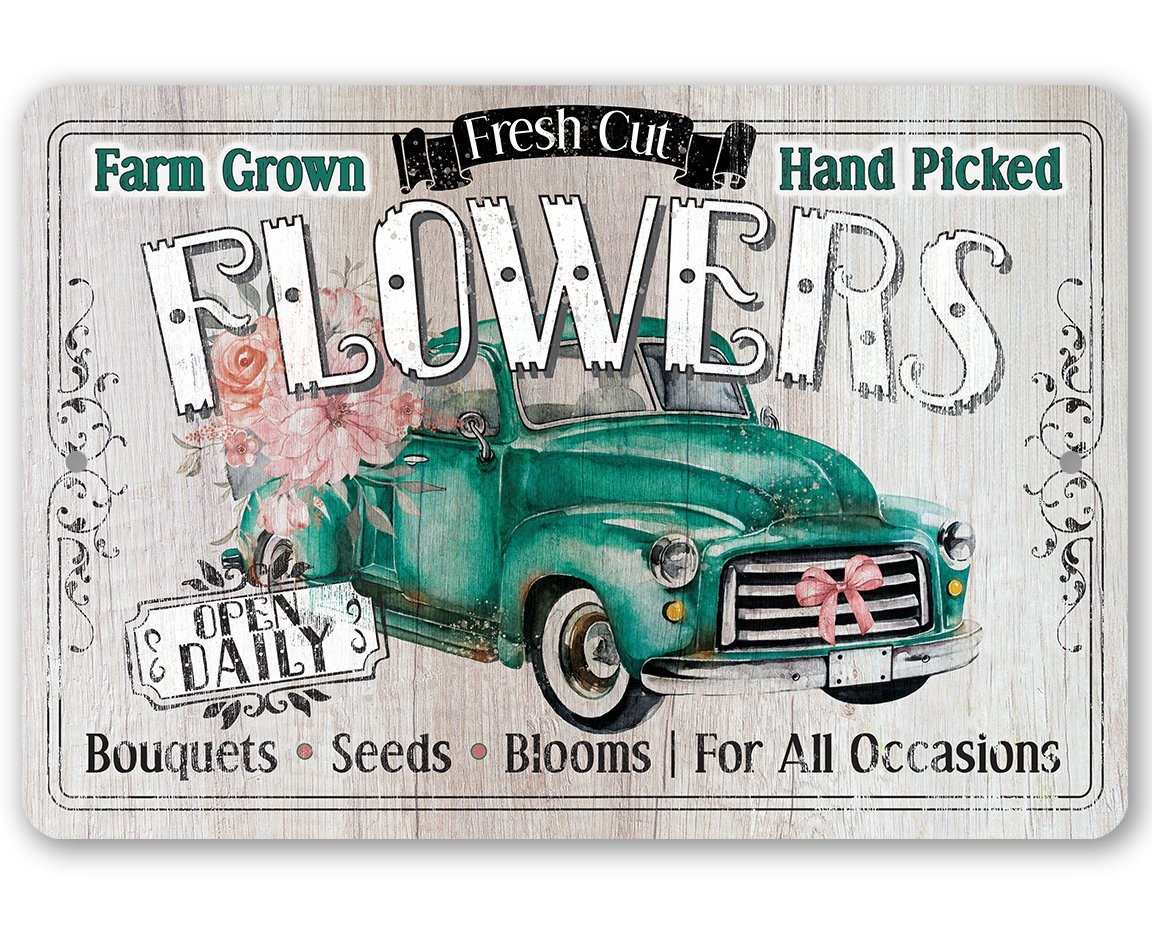 Fresh Cut Flowers - Metal Sign
