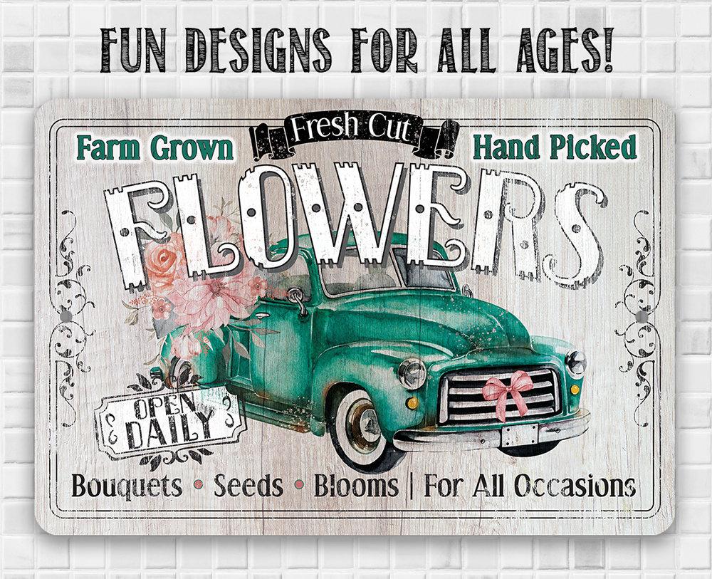 Fresh Cut Flowers - Metal Sign