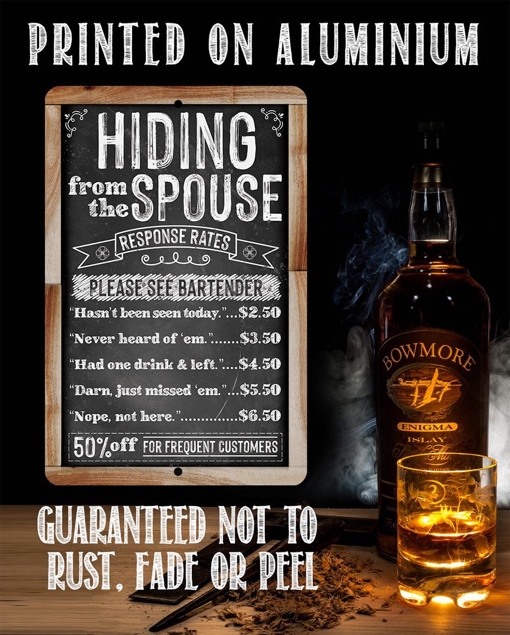 Hiding From The Spouse - Metal Sign