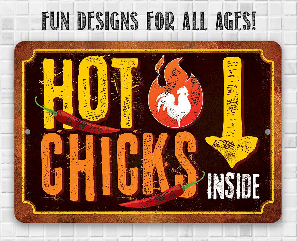 Hot Chicks - Metal Sign