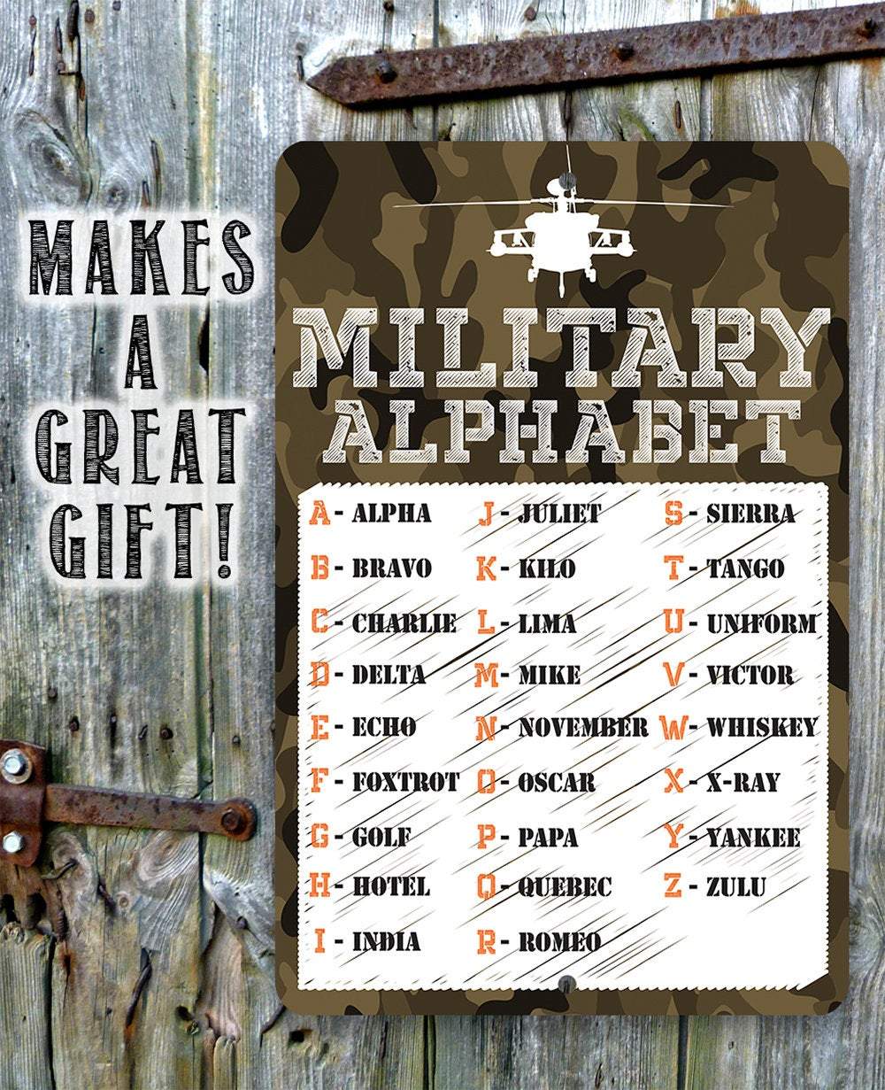 Military Alphabet - Metal Sign