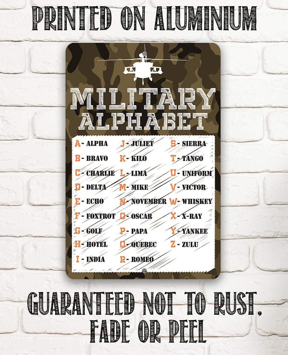Military Alphabet - Metal Sign