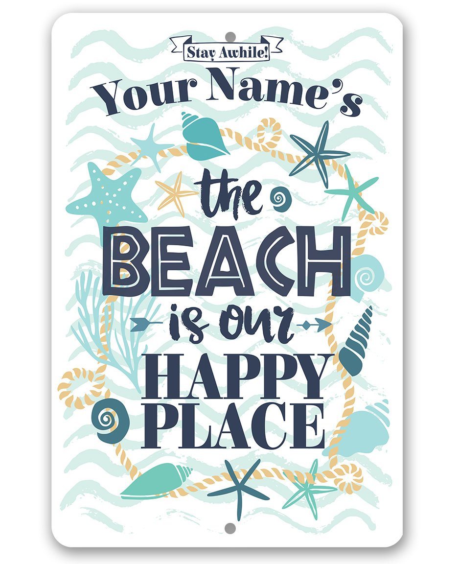 Personalized - Beach House - Metal Sign