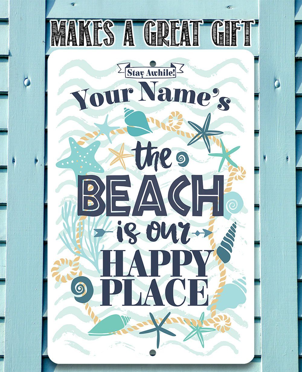 Personalized - Beach House - Metal Sign