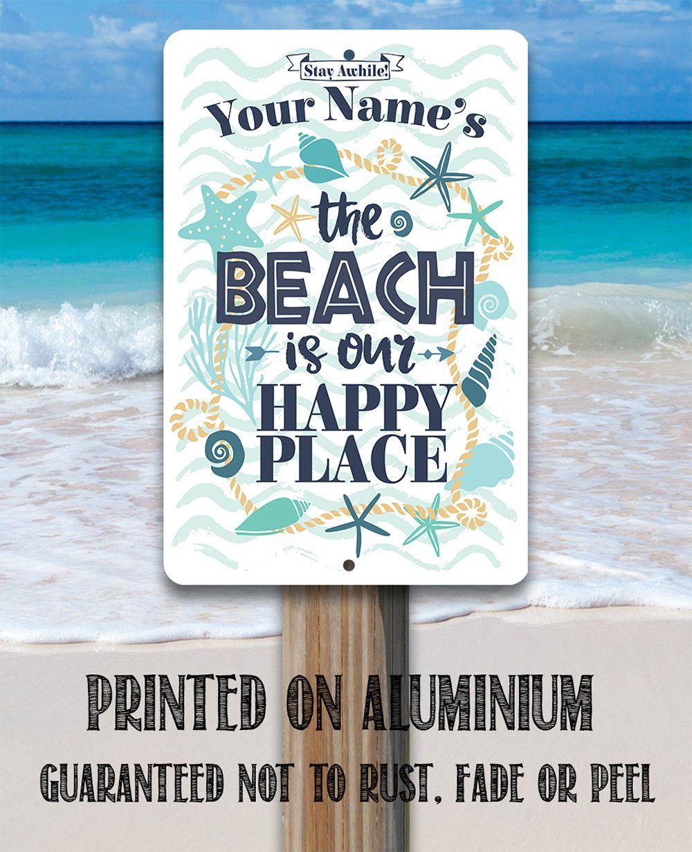 Personalized - Beach House - Metal Sign