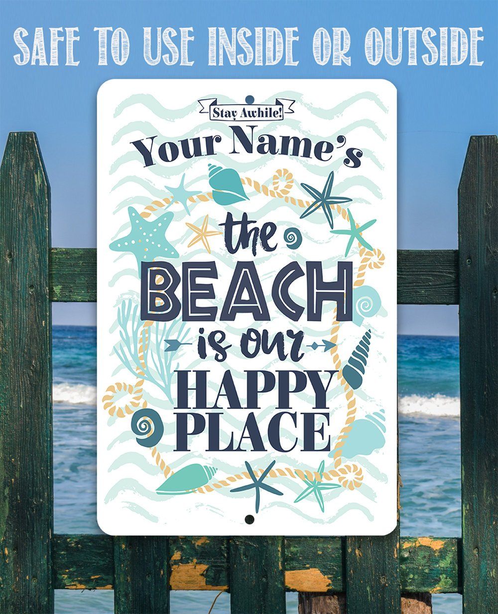 Personalized - Beach House - Metal Sign