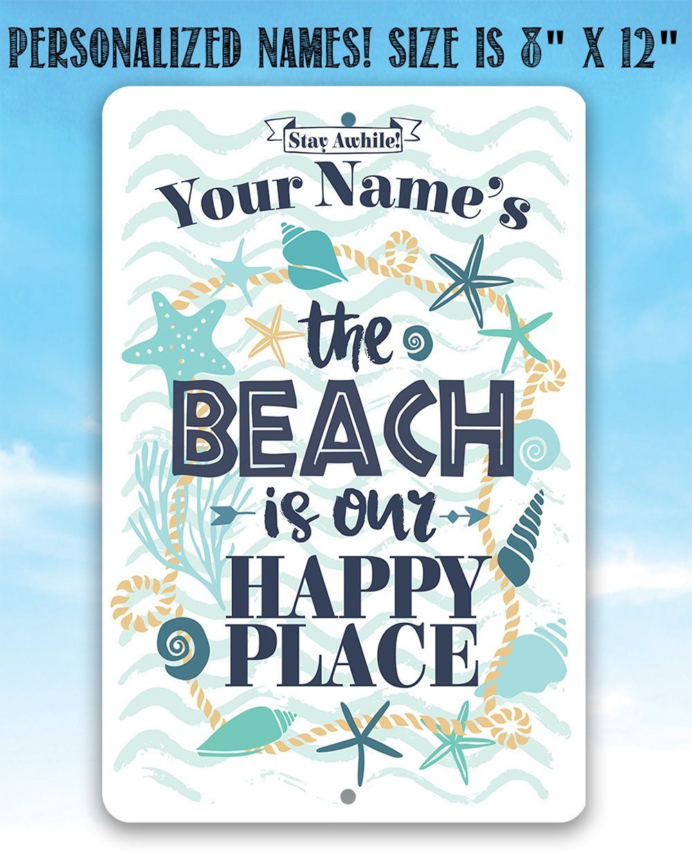 Personalized - Beach House - Metal Sign