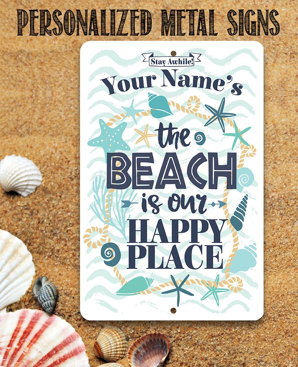 Personalized - Beach House - Metal Sign