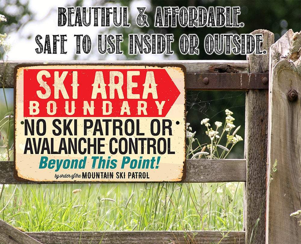 Ski Area Boundary - Metal Sign
