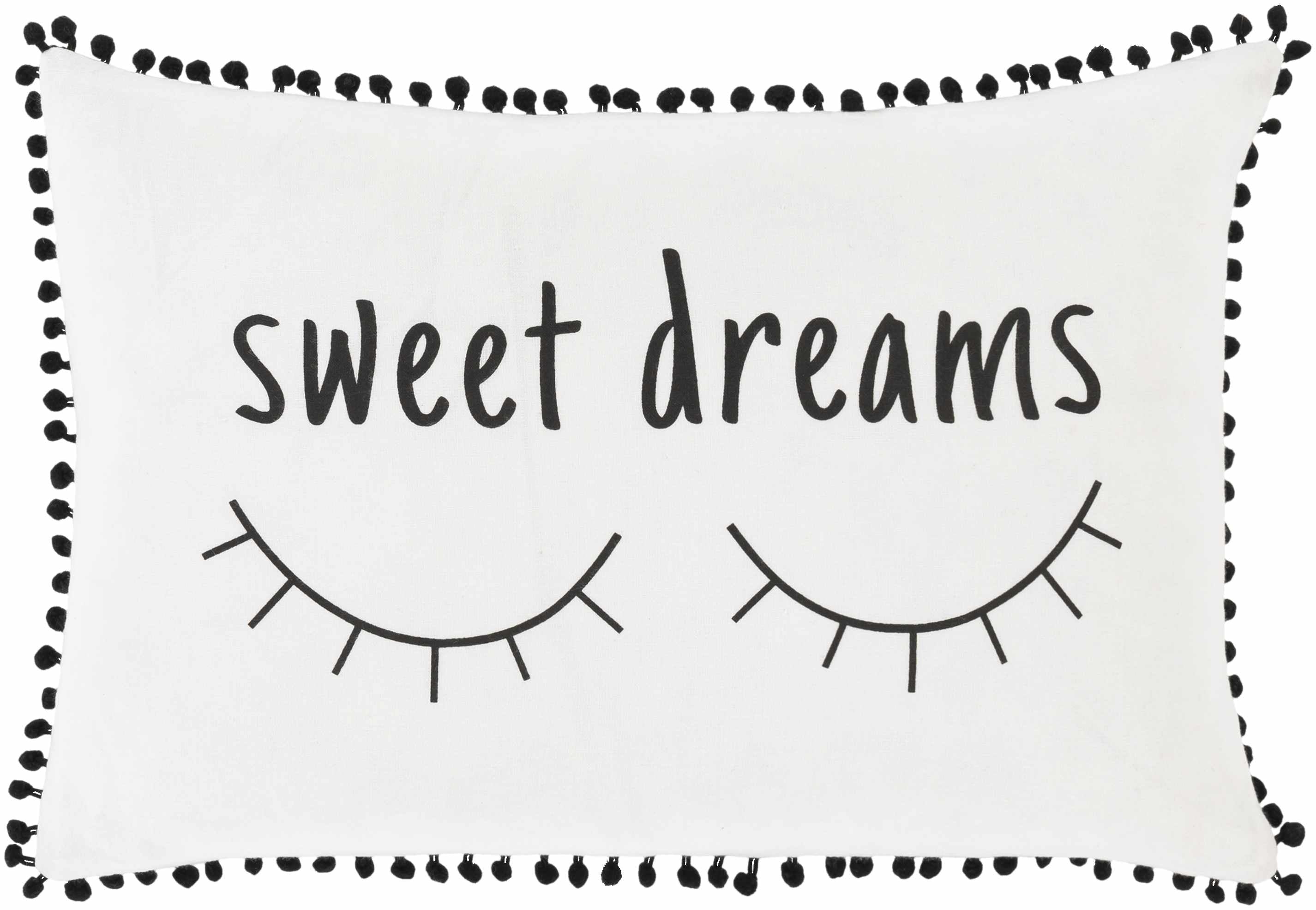 Nursery Sweet Dreams White Black Decorative Throw Pillow - Clearance-0