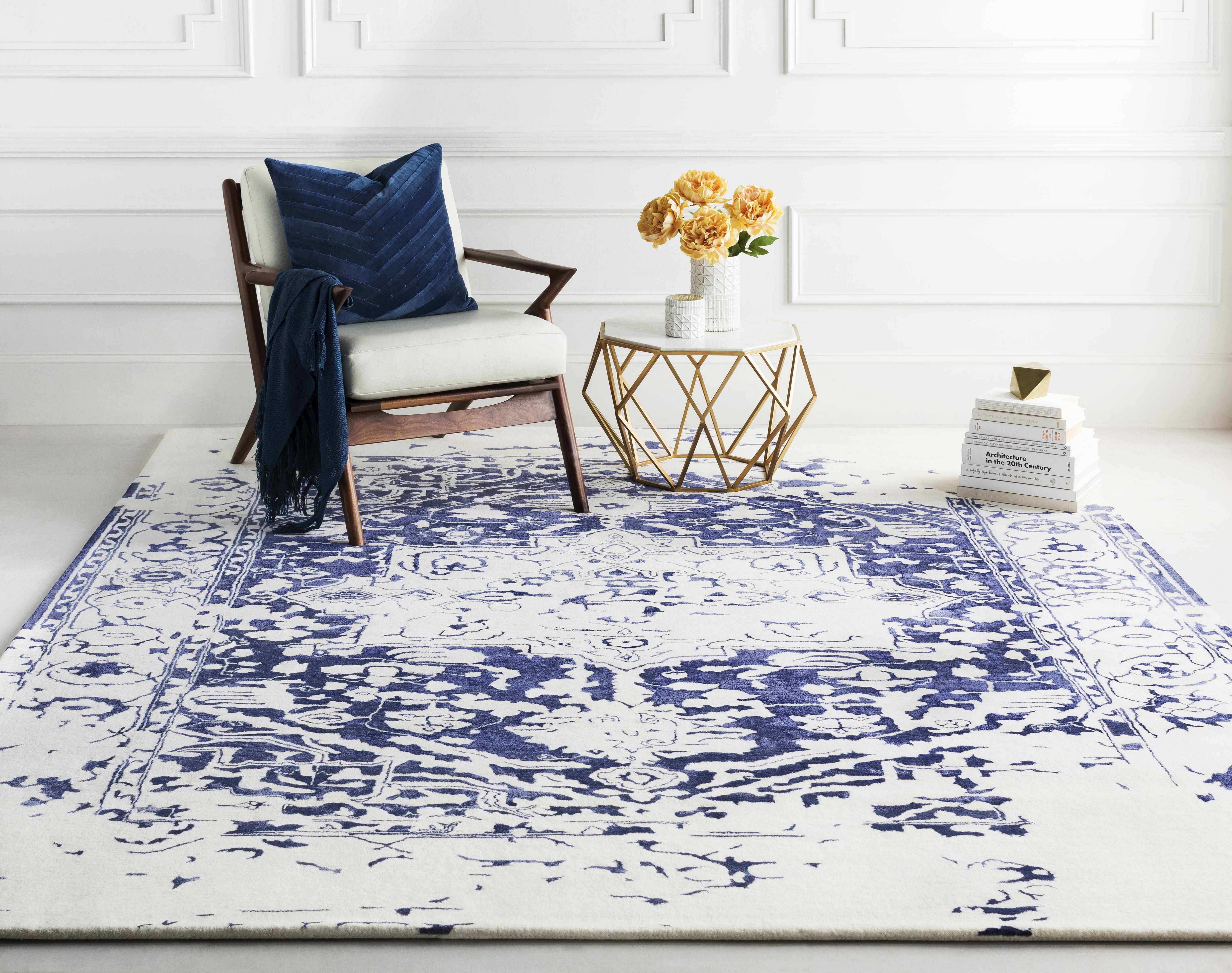 Onyx Navy Square Throw Pillow-1