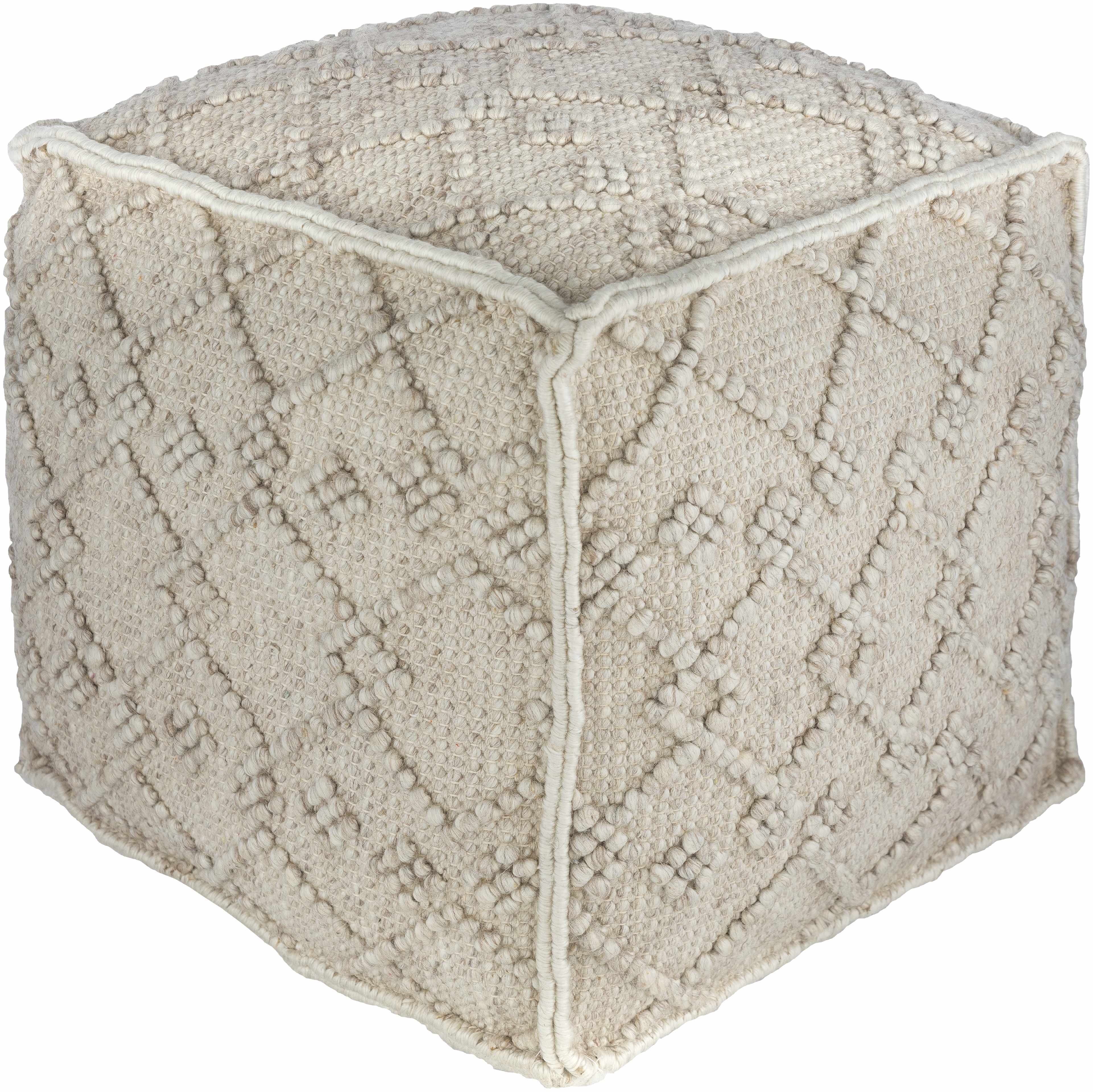 Toronto Hand Woven Wool Pouf-1