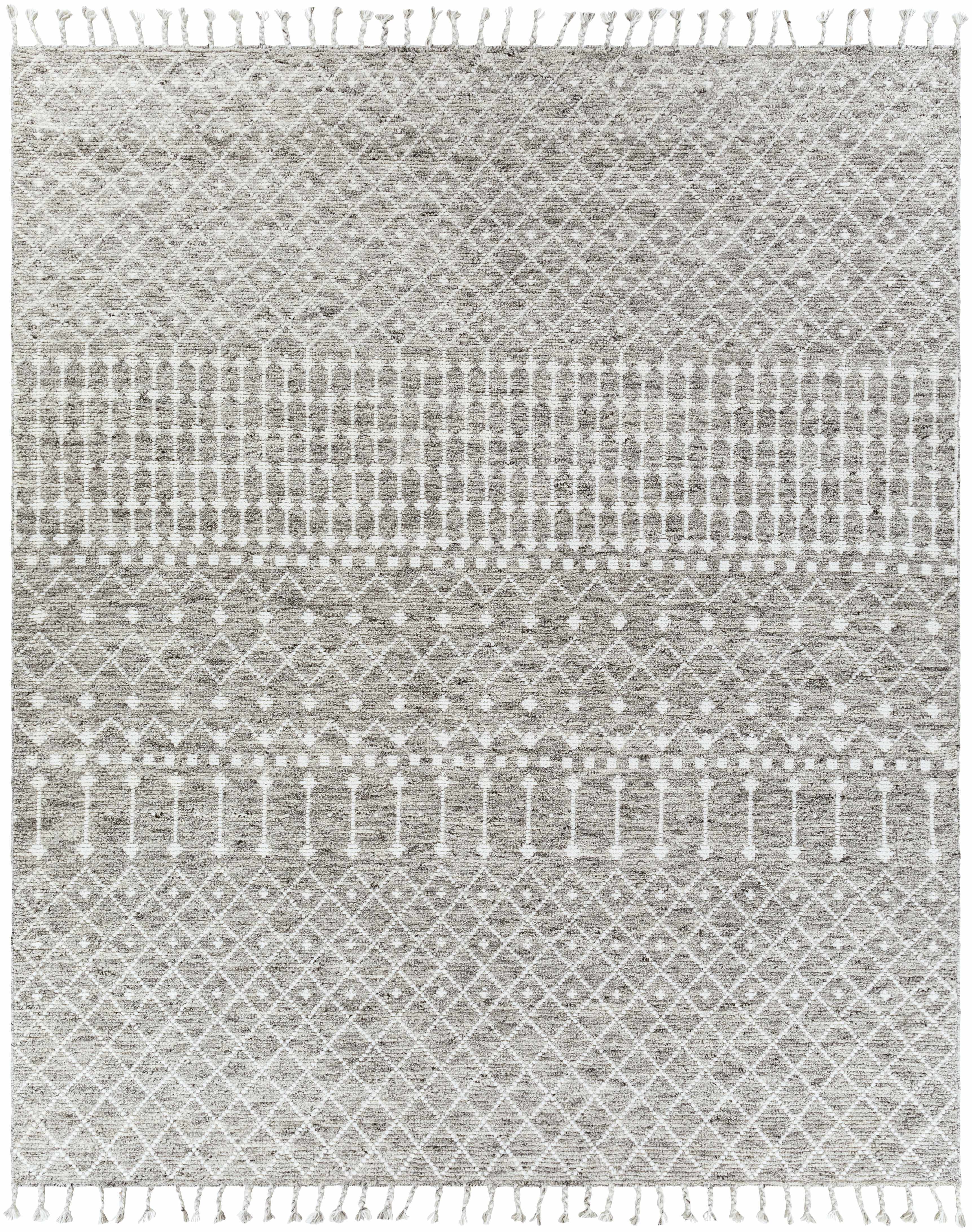 Towradgi Wool Area Rug with Tassels - Clearance-6