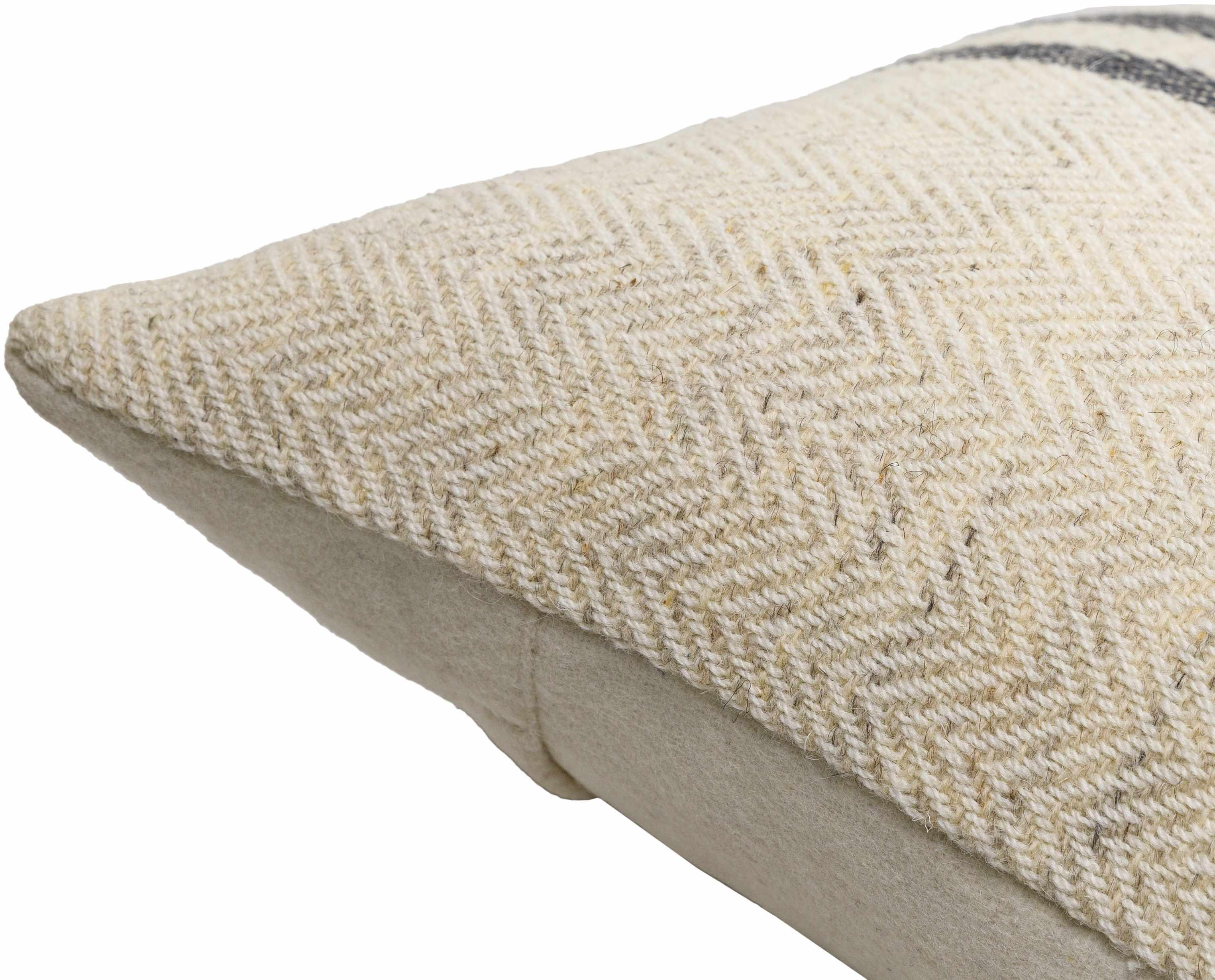 Tibor Herringbone Striped Wool Accent Pillow-1