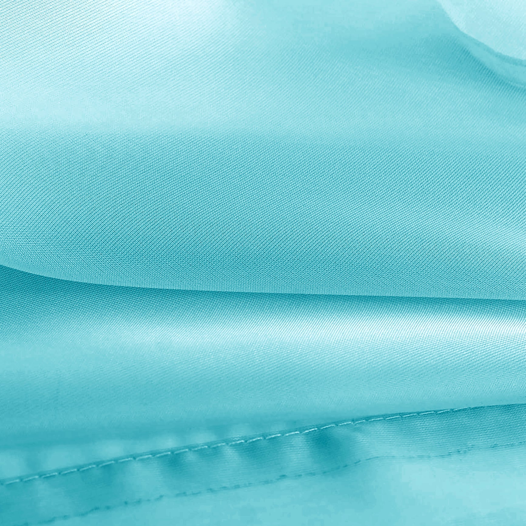 84" Inches Long - Turquoise Sheer Window Rod Pocket Curtain Set (2 Panels)