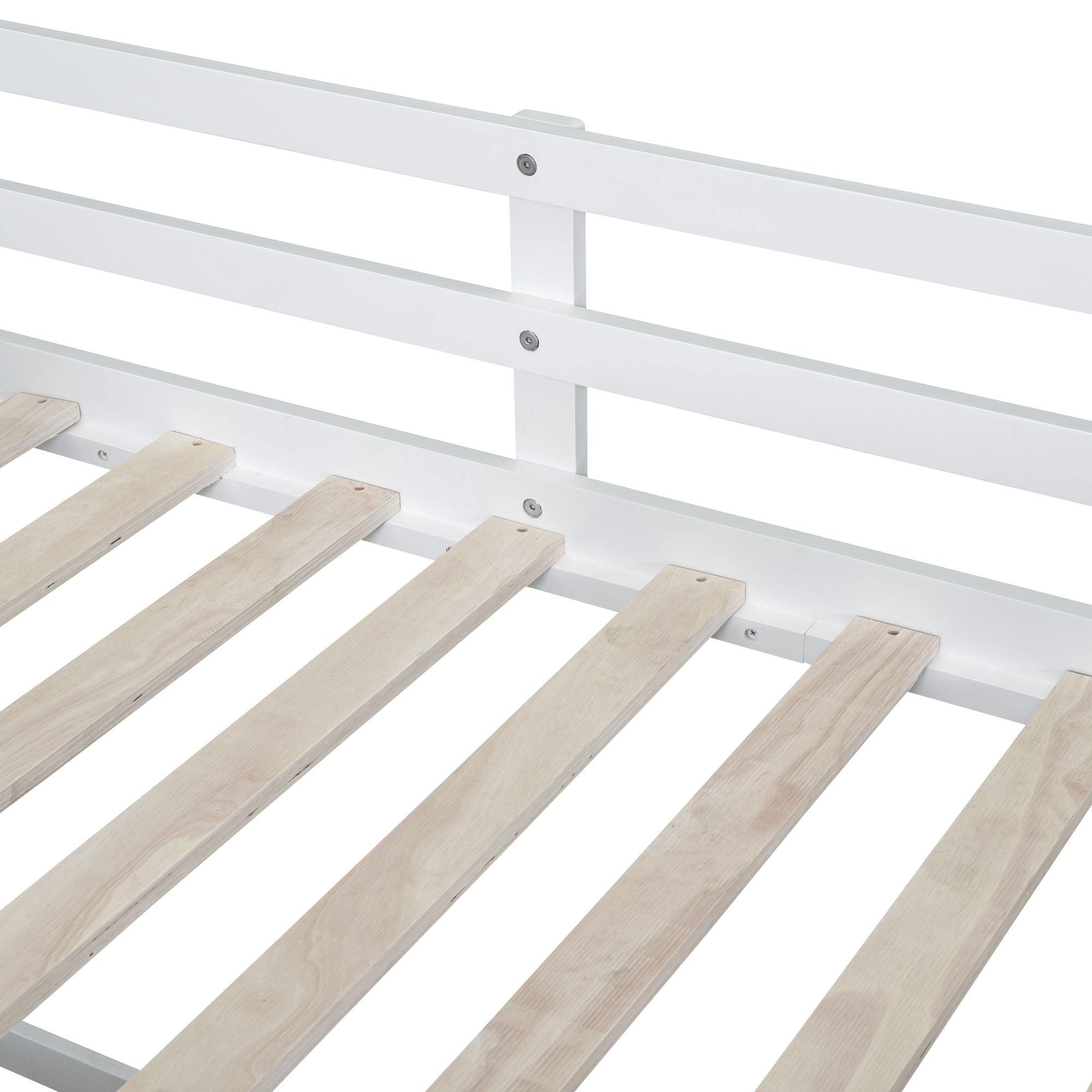 Twin Low Loft Wood Bed with Rolling Desk, Shelves, and Drawers in White, Gray, or Espresso | Just Better Bunk Beds