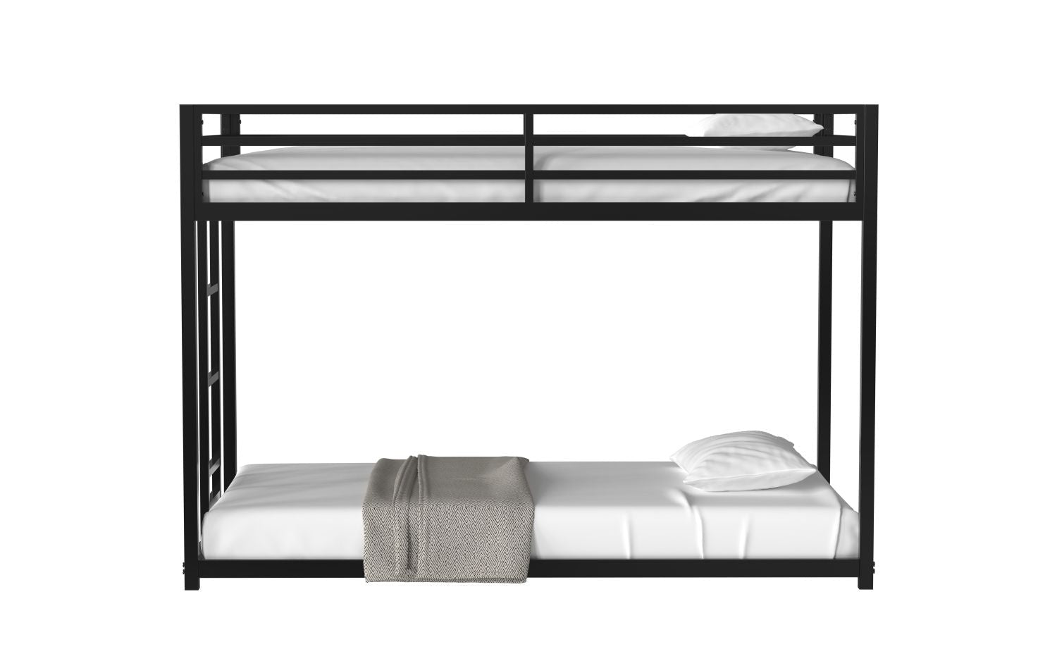Twin Over Twin Metal Bunk Bed for Kids, ASTM Certified with Guardrails | Just Better Bunk Beds