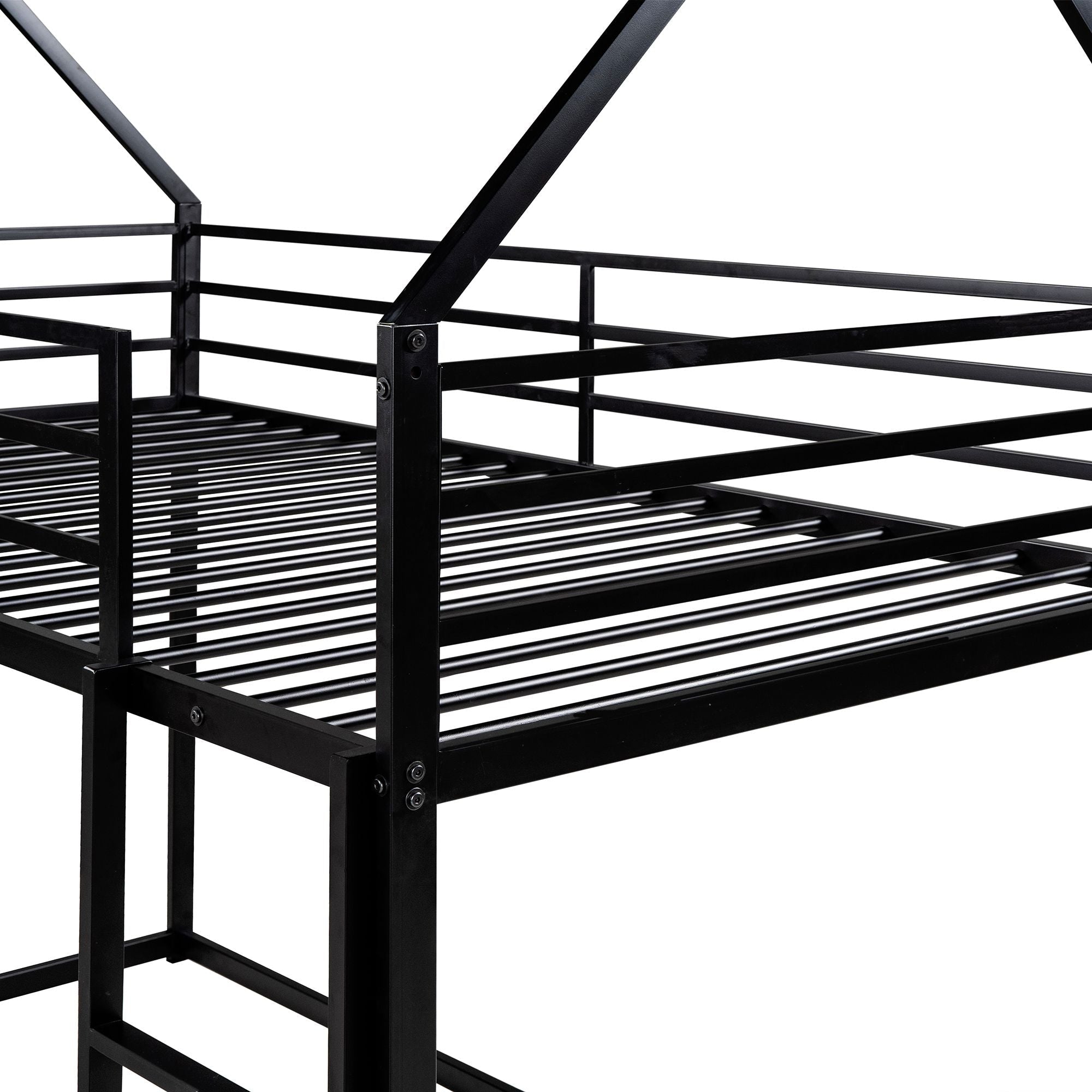 Twin Over Twin Metal Bunk Bed for Kids, ASTM Certified with Guardrails | Just Better Bunk Beds