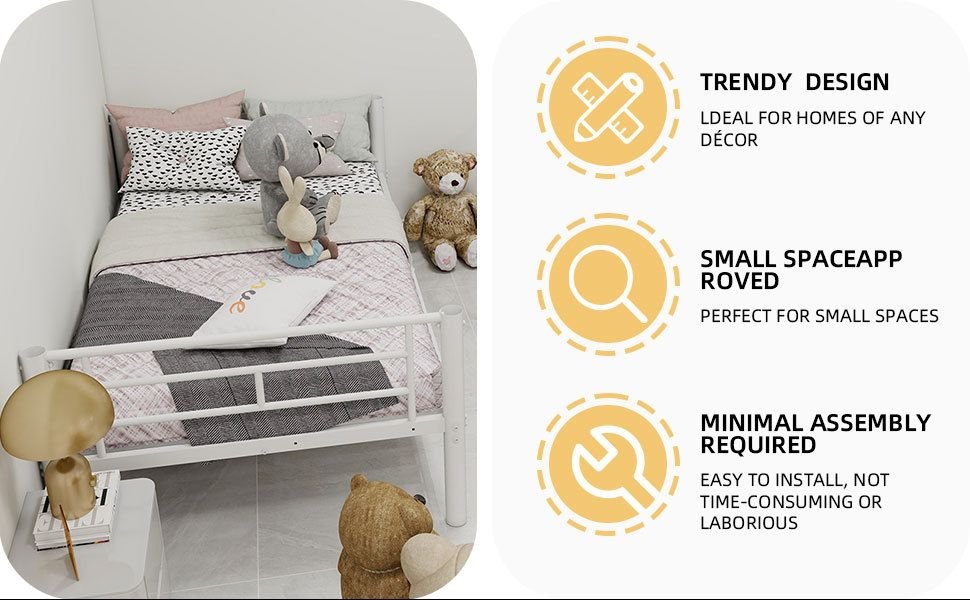 Twin Over Twin Metal Bunk Bed with Convertible Design, Ladder, Guardrails | Just Better Bunk Beds