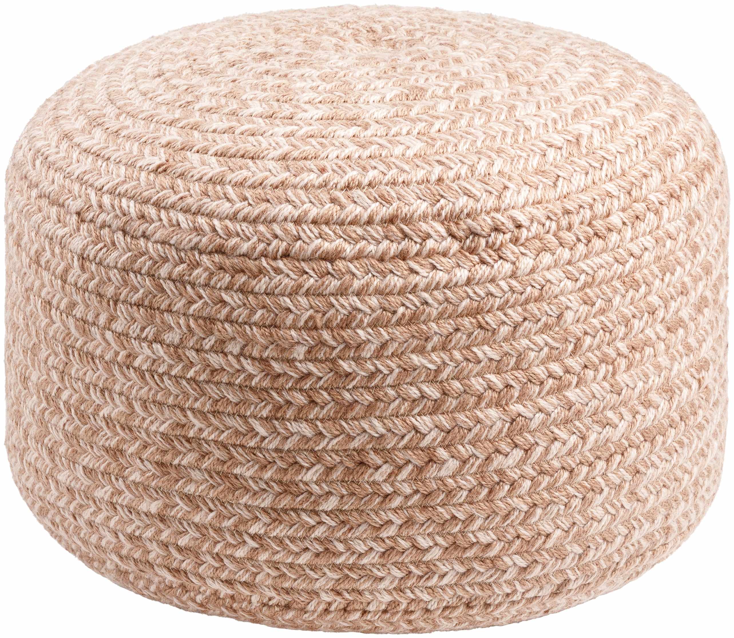Tonanitla Natural Fiber Blush Knitted Pouf-0