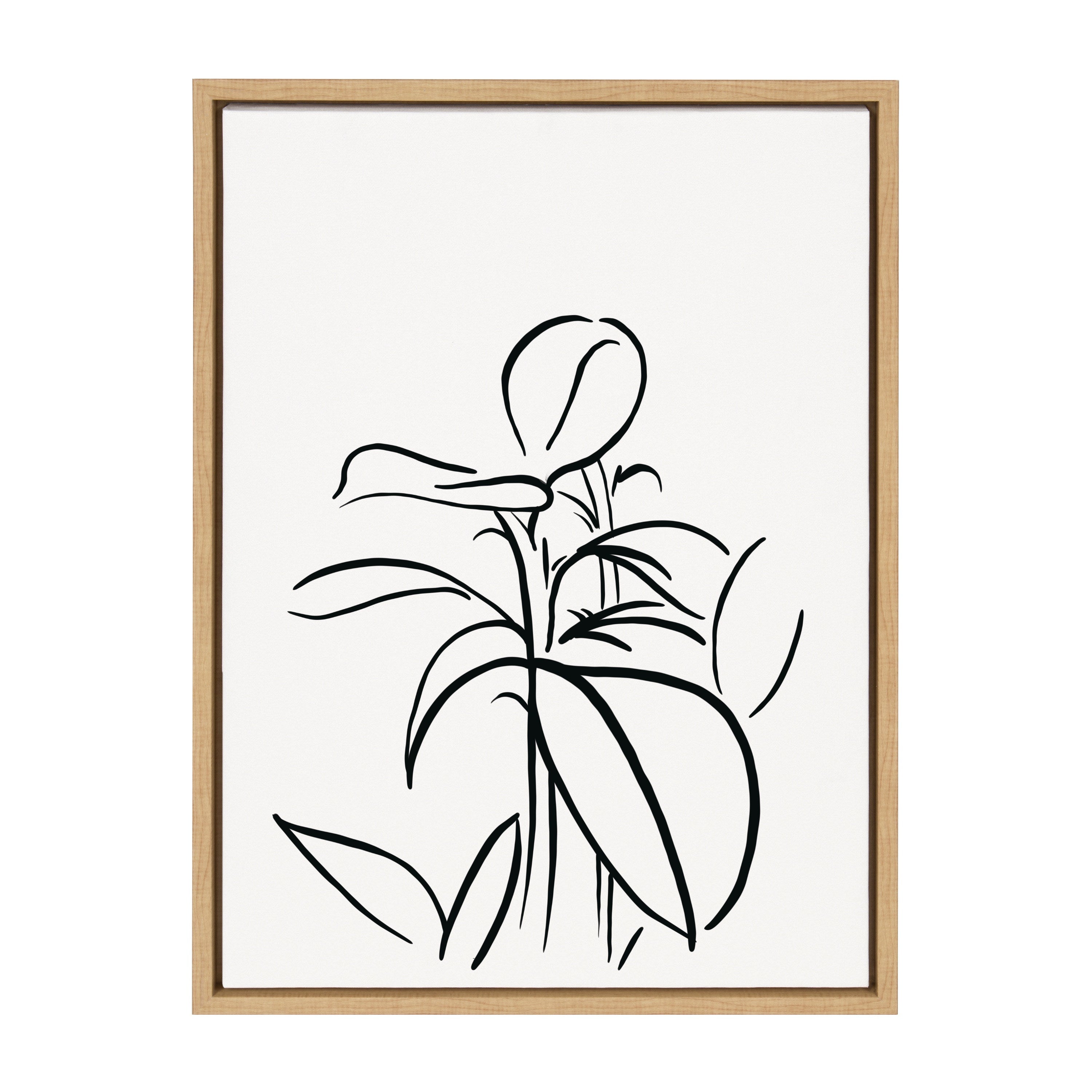 Sylvie Botanical Sketch Print No 1 Framed Canvas by The Creative Bunch Studio
