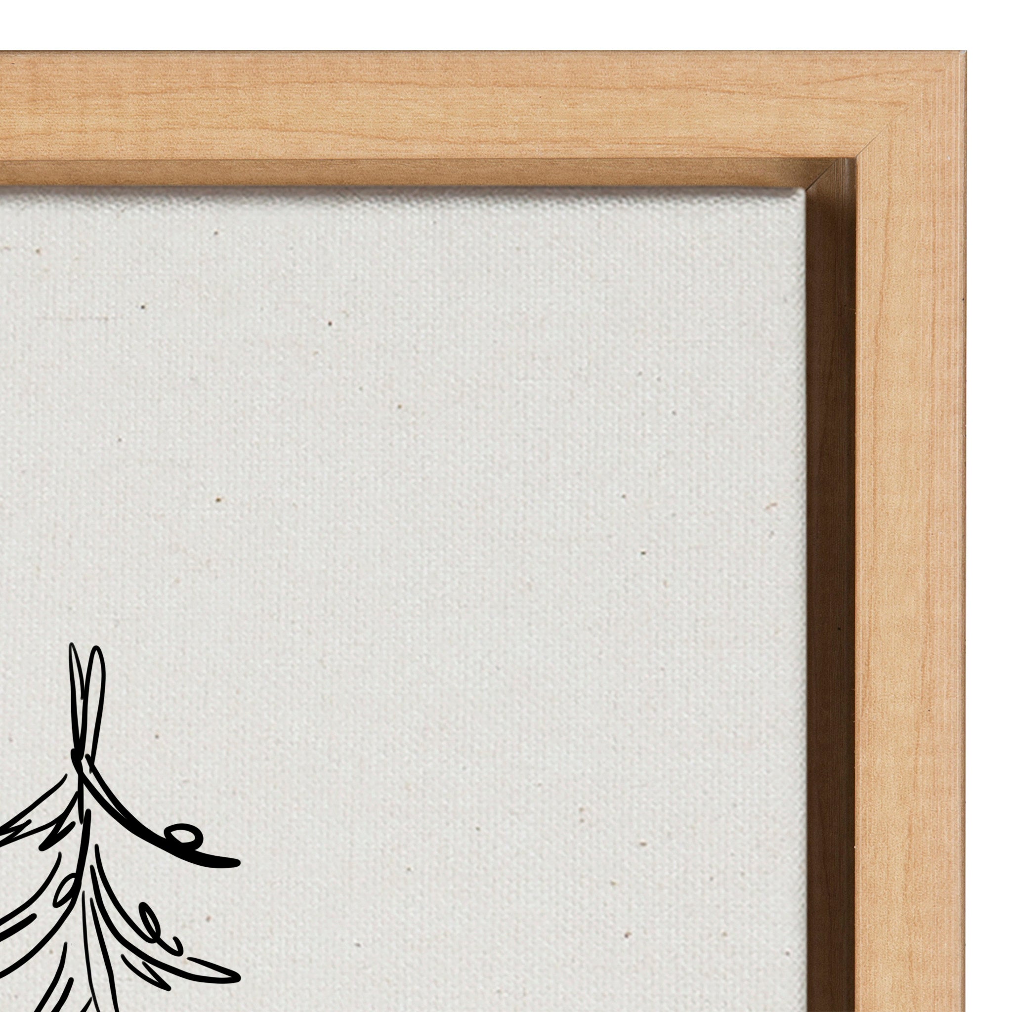 Sylvie Minimalist Evergreen Trees Sketch Framed Canvas by The Creative Bunch Studio