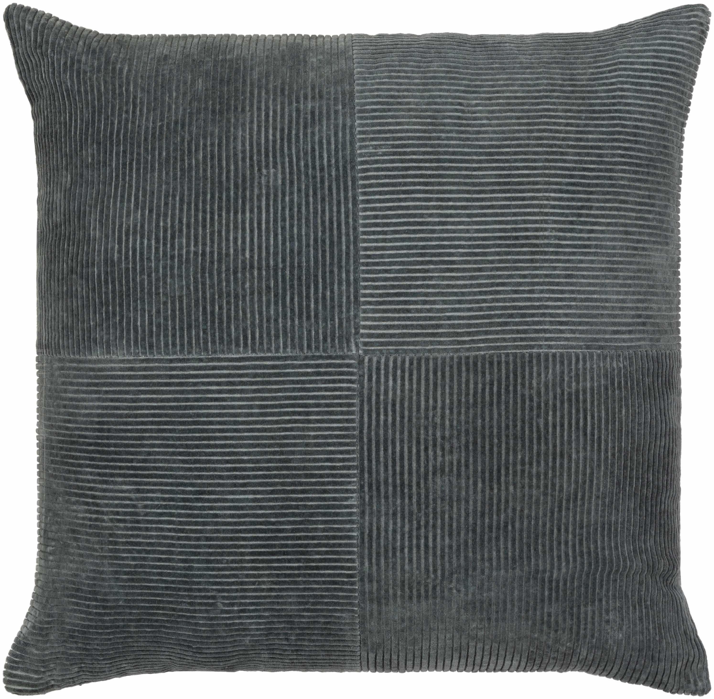 Umar Charcoal Corduroy Accent Pillow - PRHOMZ